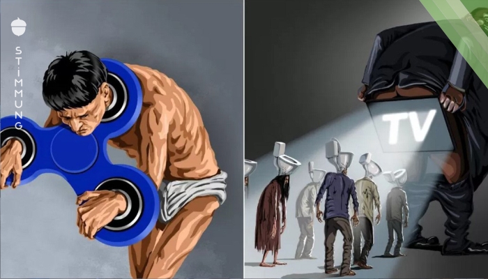 Eindrucksvolle Illustrationen über die Probleme der modernen Gesellschaft von Gunduz Agayev