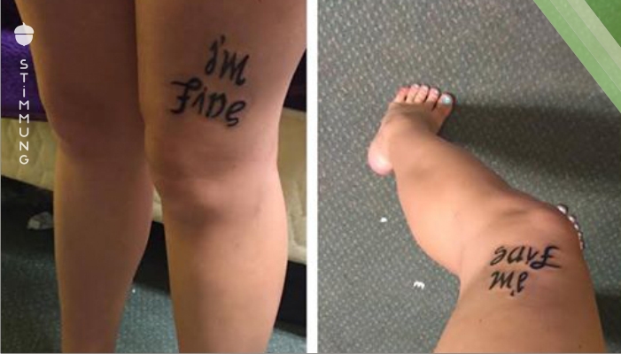 Die 22-Jährige bekommt ein Tattoo am Bein. Doch dreht man es um, enthüllt es ihr Geheimnis, das sie jetzt mit dem ganzen Netz teilt.