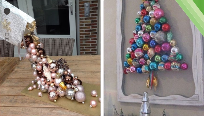 Weihnachtskugeln gehören eigentlich in den Baum… aber für diese 9 Dekorationsideen brauchen Sie keinen!