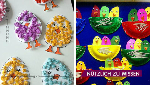 Voll gemütlich: Basteln mit Kindern! 8 einfache Bastelideen für Ostern!