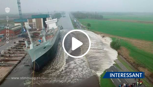 Riesen-Schiff gleitet ins Wasser – Sekunden später passiert etwas Unglaubliches