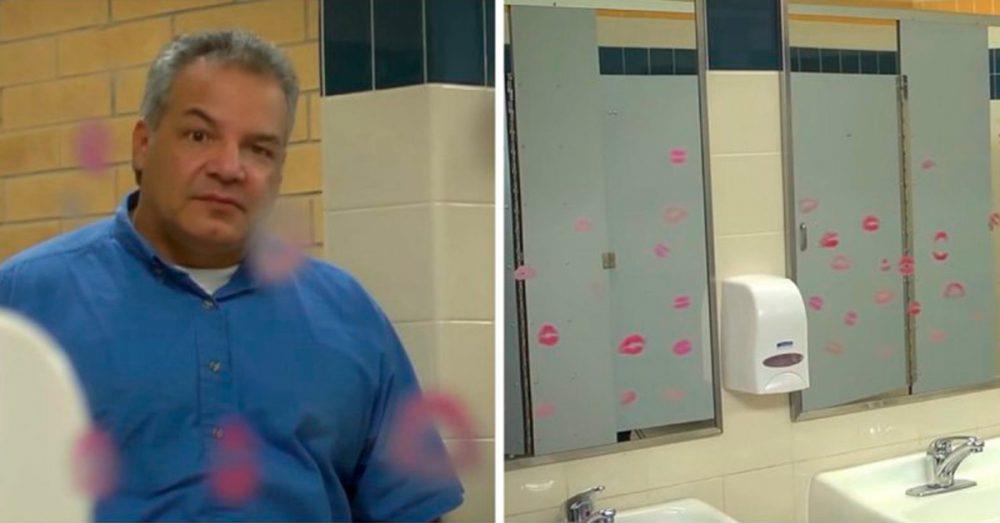 Der Hausmeister hatte genug davon, Lippenstift von den Spiegeln zu entfernen – das ist seine geniale Lösung