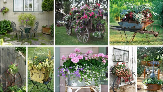 Verleihen Sie Ihrem Garten ein eigensinniges Aussehen mit Vintage-Objekte!	