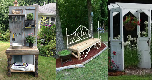 14 wahnsinnige Ideen um alte Möbel zu originellen Garten Dekorationen aufzumotzen!	