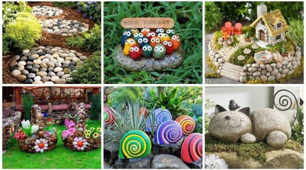 Dekorieren Sie Ihren Garten mit aufgearbeiteten Steinen… Eine sehr schöne Angelegenheit!	