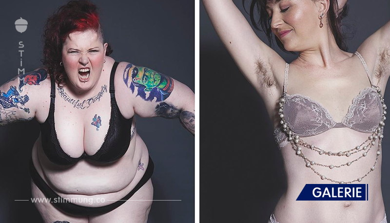 Frauen zeigen, was sie unter ihrer Kleidung haben, um Stereotypen über Schönheit zu zerstören