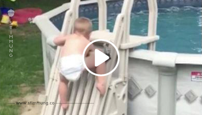 Der 2-jährige Junge klettert in einen Swimmingpool – das Video macht Eltern auf der ganzen Welt Angst	