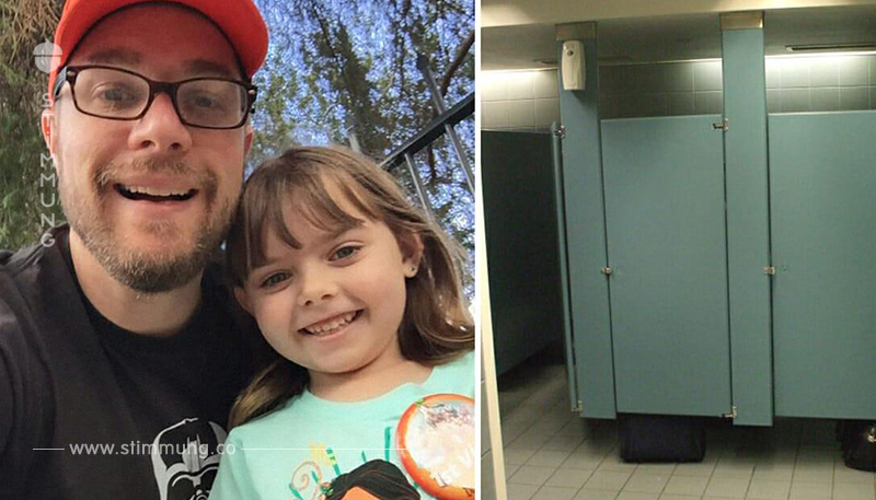 Papa hat Durchfall auf öffentlicher Toilette – Reaktion der Tochter bringt Fremden zum Lachen	