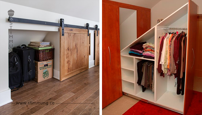 Hast du auch einen Dachboden mit Dachschräge? Mit einem Schrank nach Maß kann man mehr Raum nutzen… 10 Ideen!	
