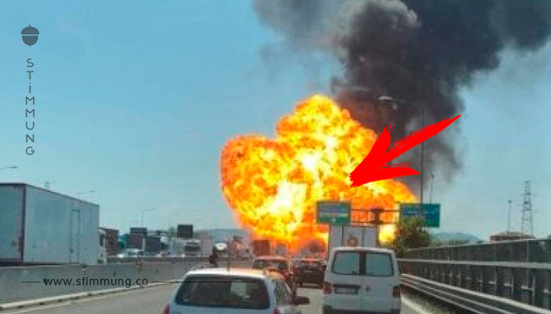 Tanklastwagen explodiert auf Autobahn	