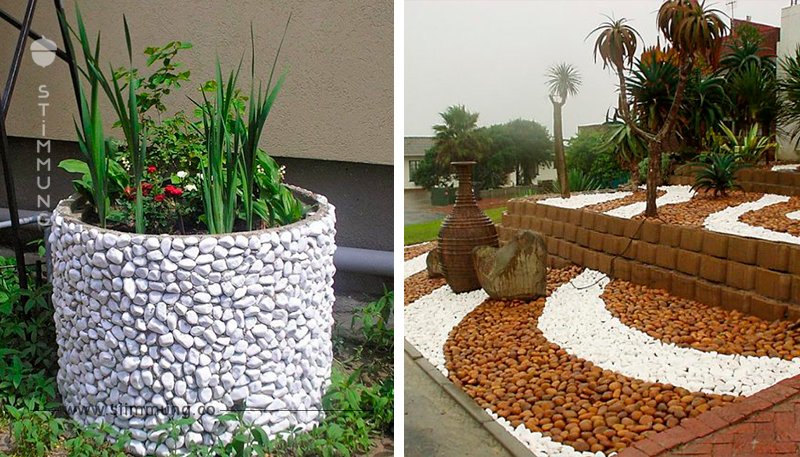 9 wirklich nette Ideen zur Verwendung der Flusssteine in Ihrem Garten.	
