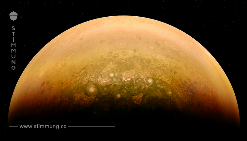 Amaltheas Schatten auf der Oberfläche von Jupiter