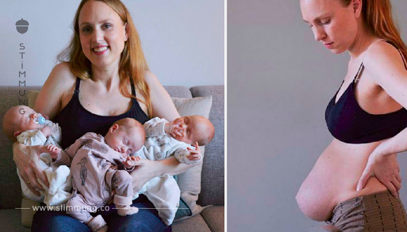 Mama brachte Drillinge zur Welt - und dann postete sie ein echtes Foto ihres Körpers.