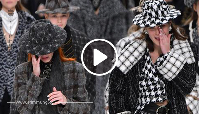 CHANEL-KOLLEKTION IN PARIS VORGESTELLT Tränen bei Lagerfelds letzter großer Show… zu der auch Claudia Schiffer und Naomi Campbell kamen
