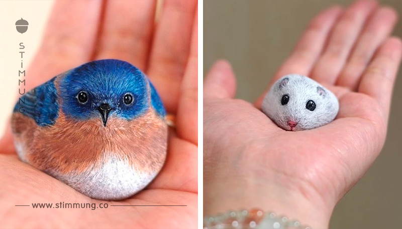 Japanischer Künstler verwandelt Steine in süße Tiere