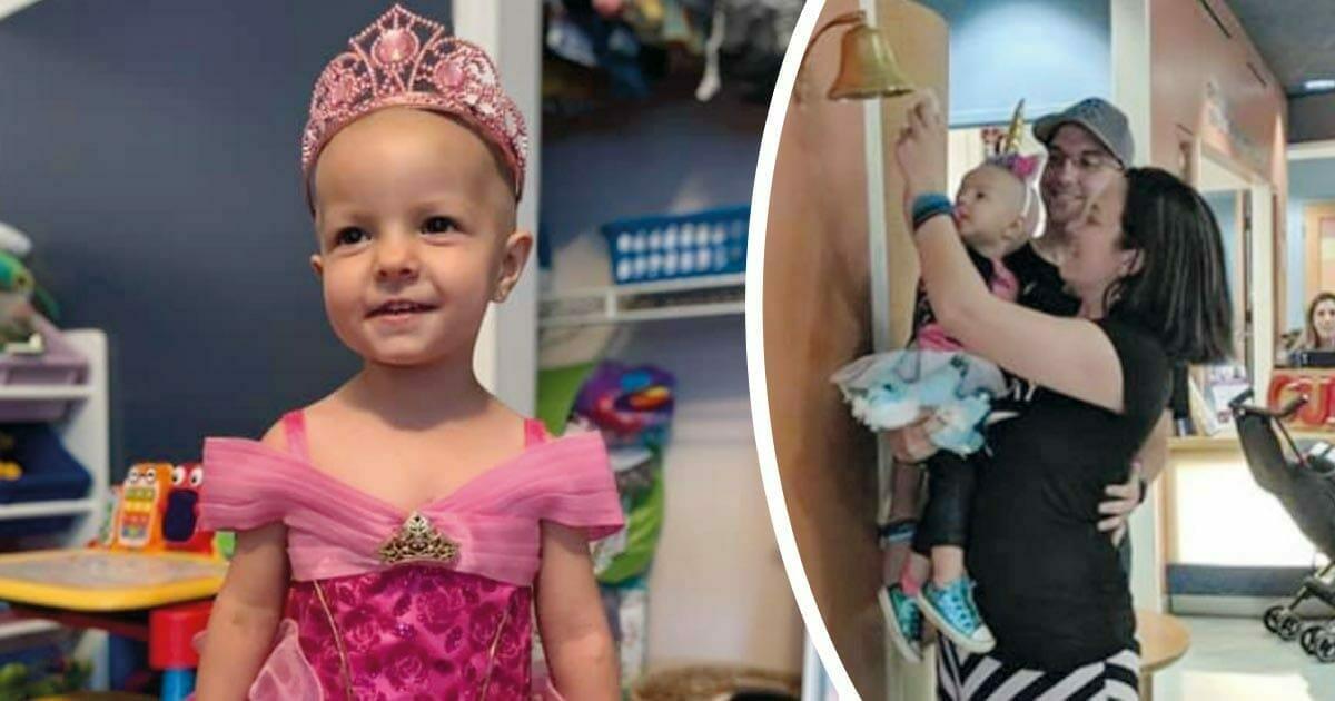 2 Jährige gewinnt Kampf gegen seltenen Krebs, läutet die Sieger Glocke – ihre Tapferkeit ist unerschütterlich