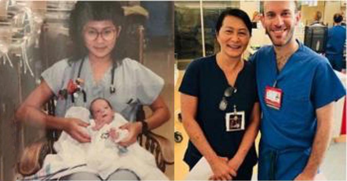 Krankenschwester erkennt Patienten nach 28 Jahren wieder.