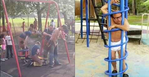 12 große Kinder müssen vom Spielplatz gerettet werden