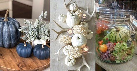 Kürbisse eignen sich ausgezeichnet, um schöne Herbstdekoration zu basteln… 8 Inspirationsideen.