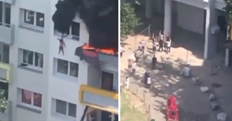 Frankreich: Feuer bricht in Wohnung aus, zwei Kindern bleibt nur der Sprung aus 10 Metern – 2 Männer fangen sie auf