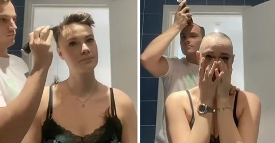 Rührende Aktion: Mann rasiert kranker Freundin eine Glatze – dann setzt er selbst an