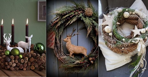 Sammeln Sie tolle Gegenstände aus dem Wald und basteln Sie damit die schönsten Winter- und Weihnachtskränze… 8 Beispiele!
