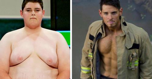 Er wog über 150 kg, heute ist er ein Feuerwehrmann und ein Model mit einem durchtrainierten Körper