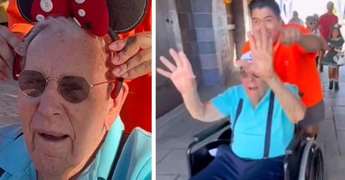 Er fragt einen 100 jährigen Mann, ob er ihn nach Disneyland begleiten will: Der nimmt an und verbringt einen denkwürdigen Tag