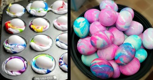 Ostern: kreatives Eierfärben mit Rasierschaum